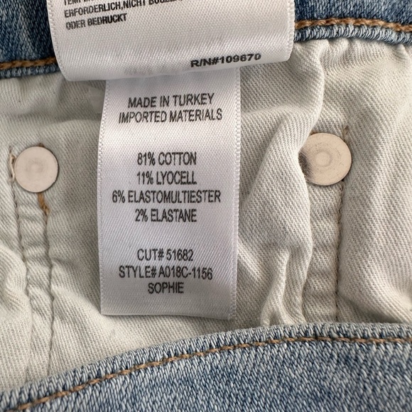 Agolde Sophie cropped high waist raw hem jeans size 30 - Picture 7 of 7